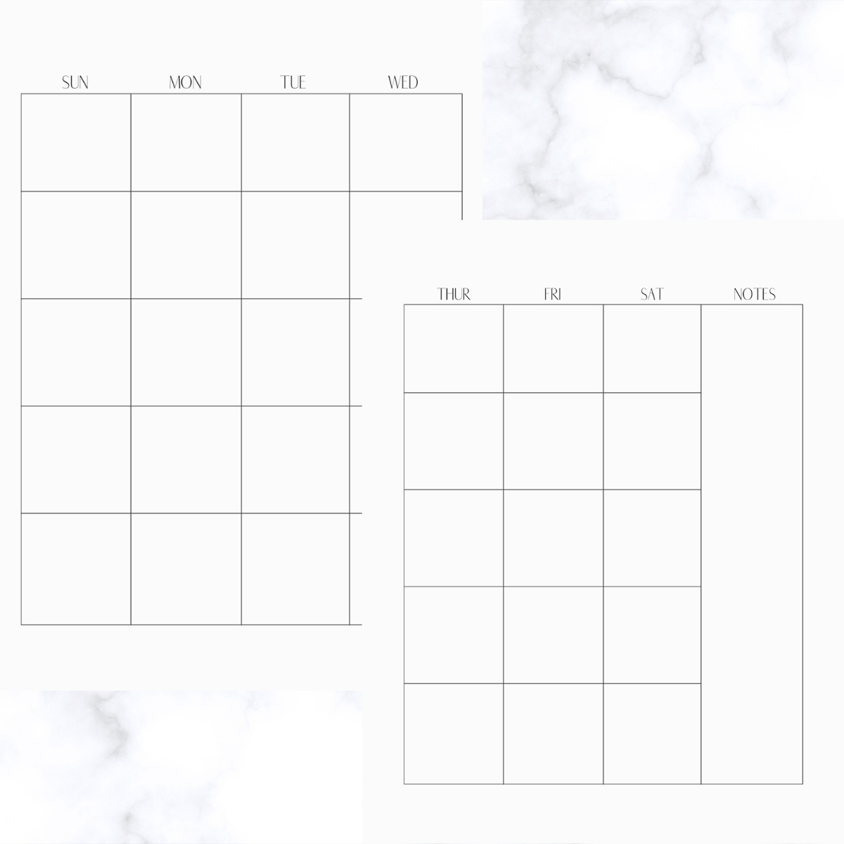 Two Page Monthly Calendar Printable (Free Planner Pages)