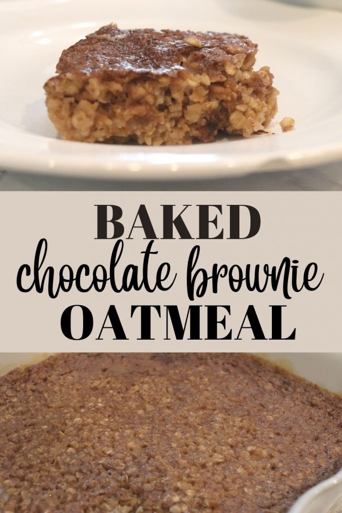 baked chocolate brownie oatmeal pinable image