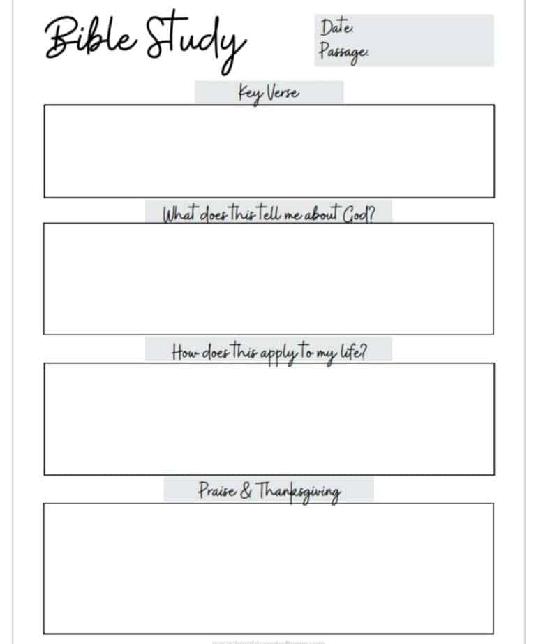 5 Free Printable Bible Study Worksheets for Christian Women!
