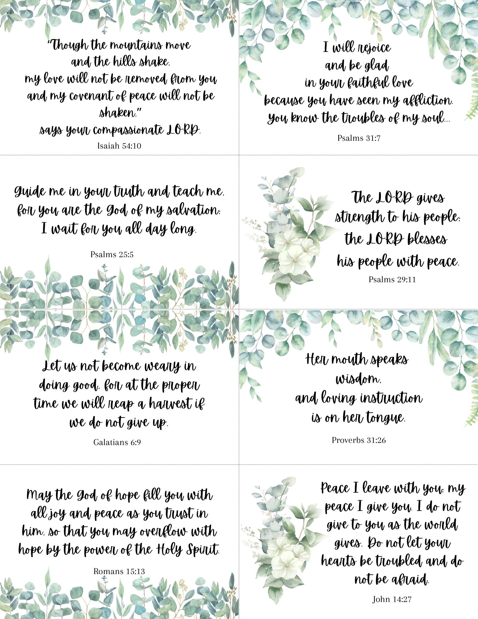 Free Printable Bible Verse Cards for Women