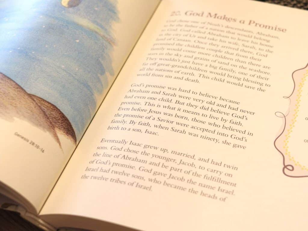 The Ology kids bible book opened up to page about God's Promise