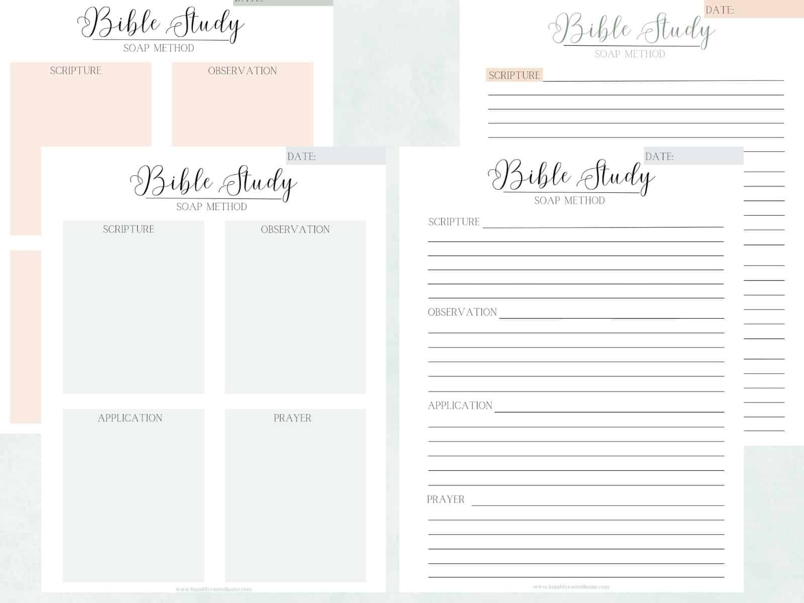 Your Free Printables for SOAP Bible Study Method!