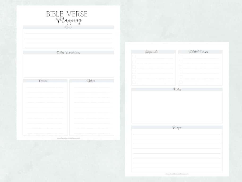 Bible Study Verse Mapping Printable Template Scripture 