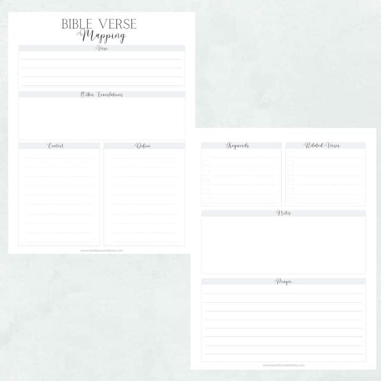 free two page bible verse mapping worksheet