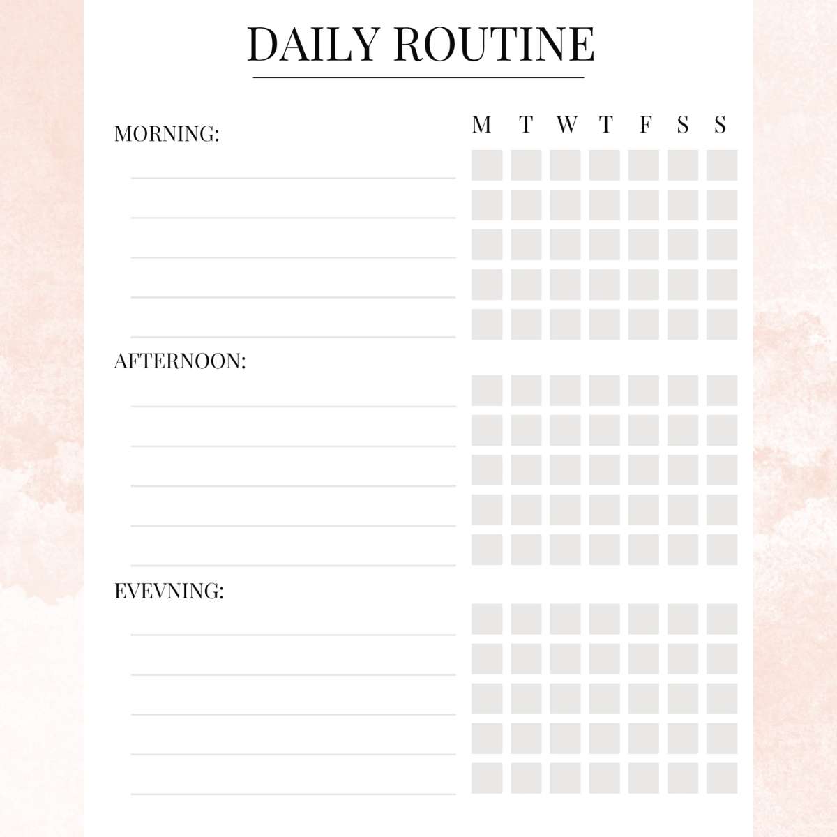 FREE Daily Routine Chart Printable That You Can Edit