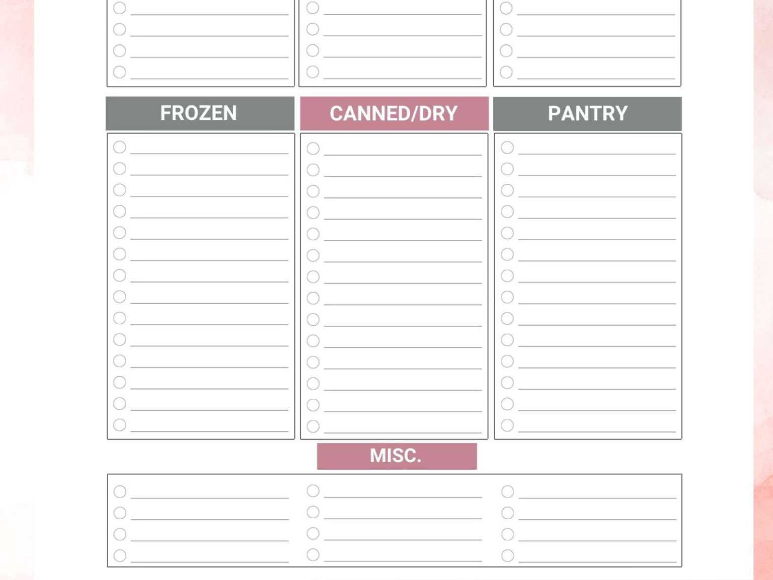 Free Printable Grocery Shopping List (Print or Edit)