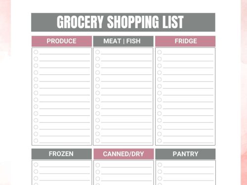 Free Printable Grocery Shopping List (Print or Edit)