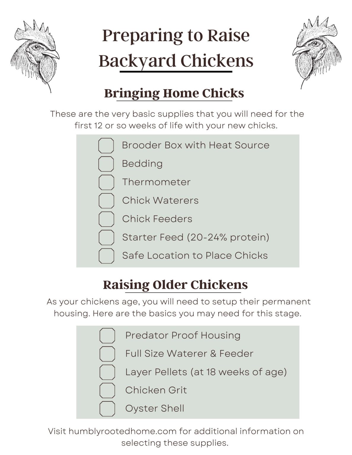 Image showcasing Print Your Ultimate Supplies List for Raising Backyard Chickens!