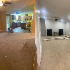 used mobile home remodel before and after of living room