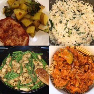collage of four different dinner recipes