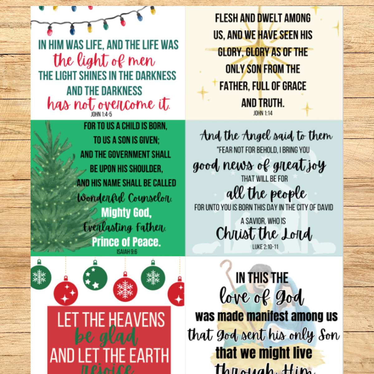 Christmas Bible Verses to Teach Kids (Free Printable Cards)