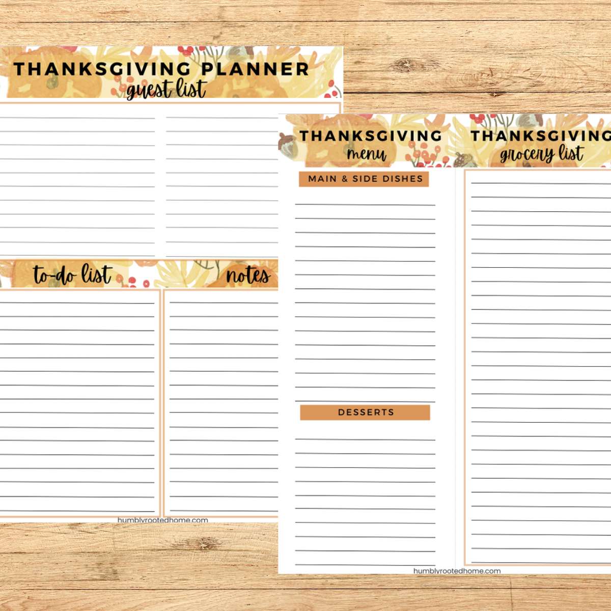 Free Printable Thanksgiving Shopping List & Planner