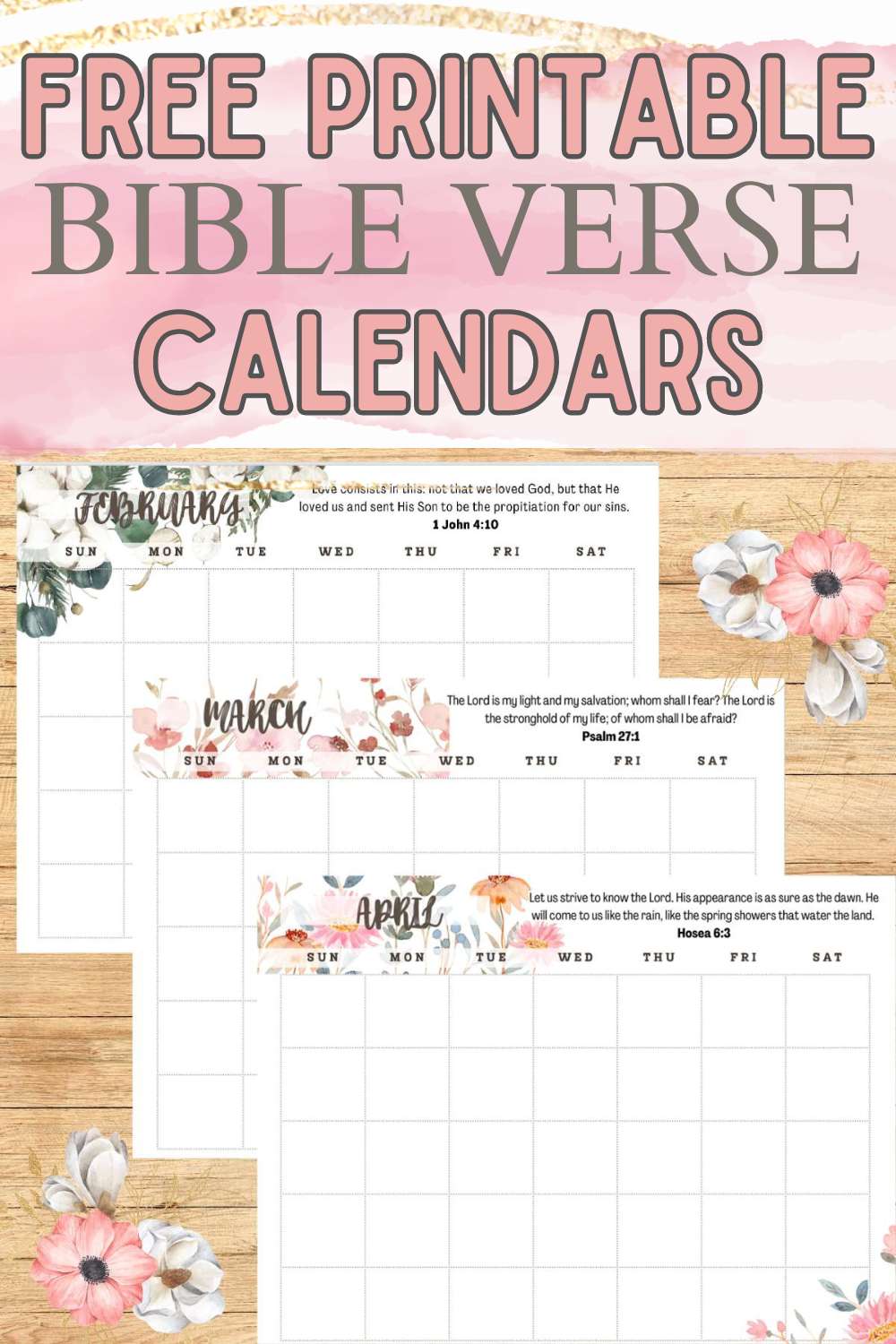 Free Printable Monthly Bible Verse Calendar