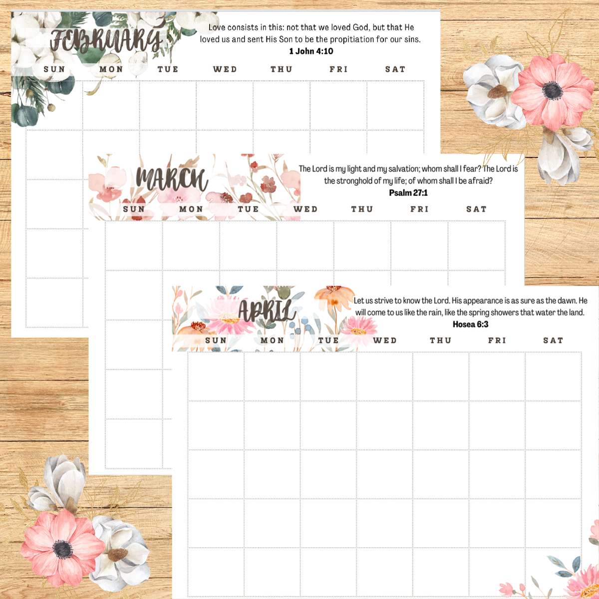 Free Printable Monthly Bible Verse Calendar