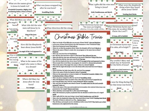 Free Printable Christmas Bible Trivia for the Whole Family!