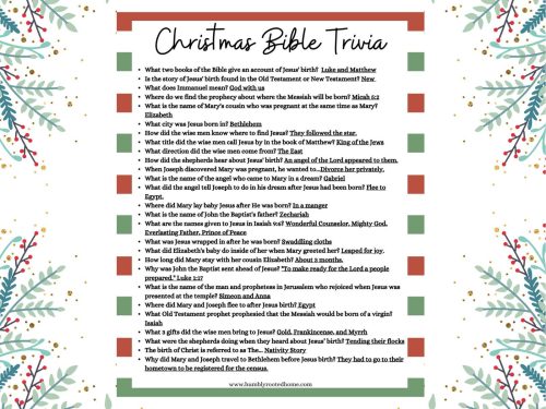 Free Printable Christmas Bible Trivia for the Whole Family! - Humbly ...