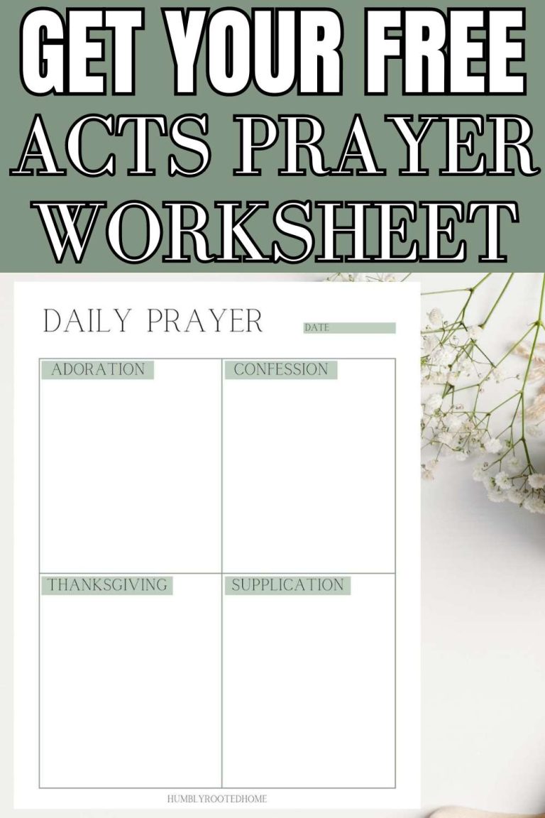 ACTS Prayer Model with Free Printable Worksheet