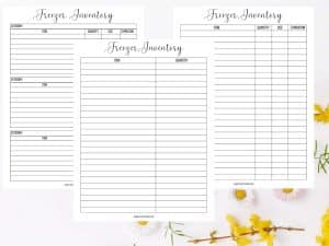 4 Free Printable Freezer Inventory Pages You'll Love