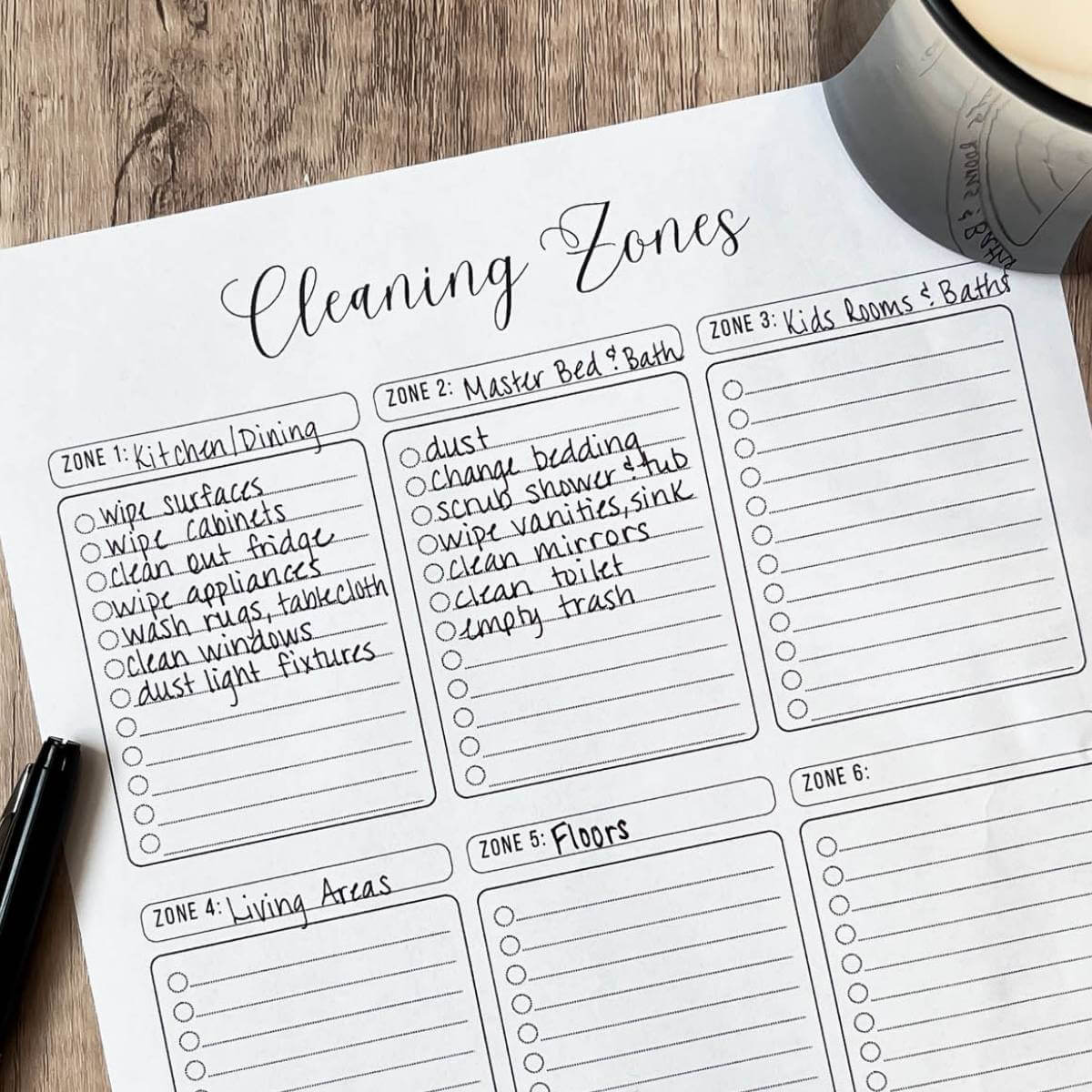 Zone Cleaning Made Easy: Free Printable Cleaning Schedule