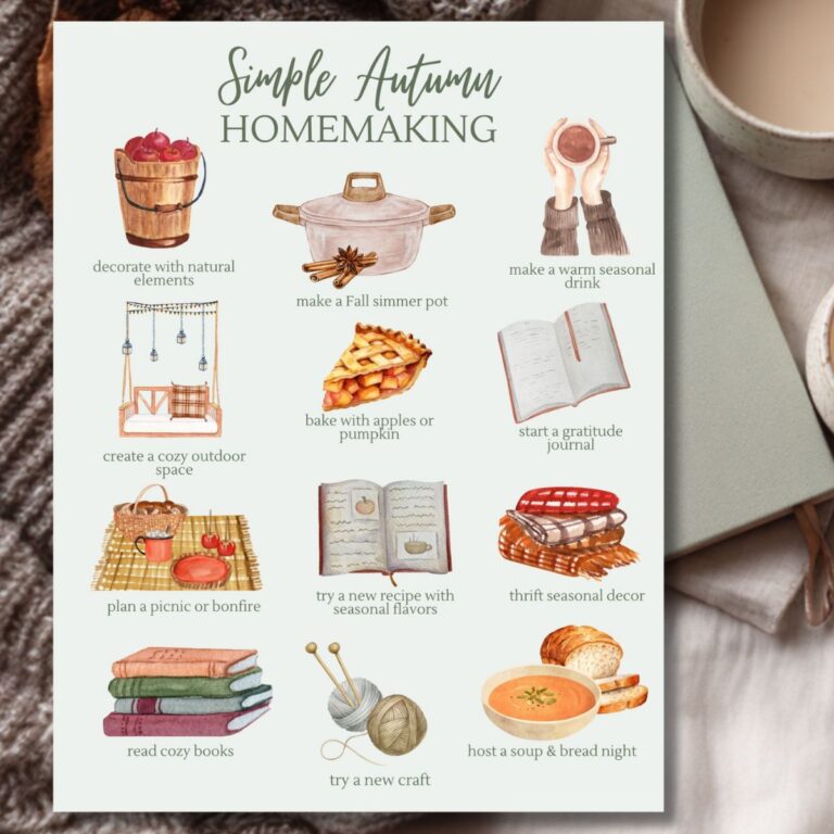 Fall Homemaking Ideas with Free Printable Bucket List