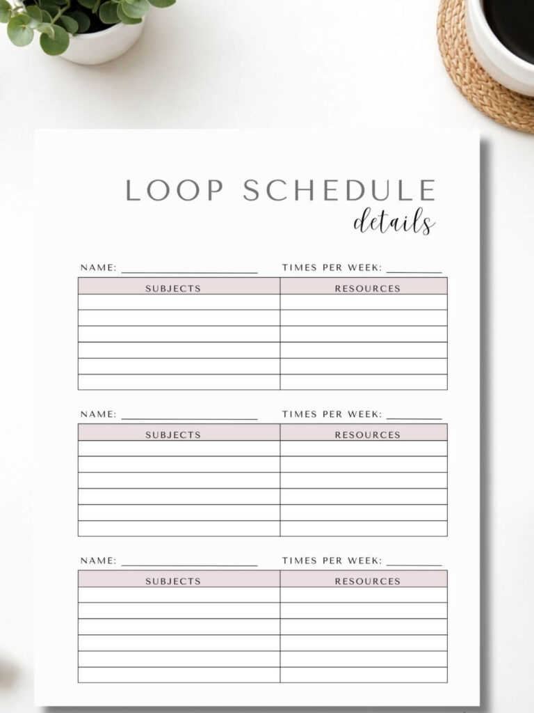 How to Make a Loop Schedule for Your Homeschool (Free Printable)